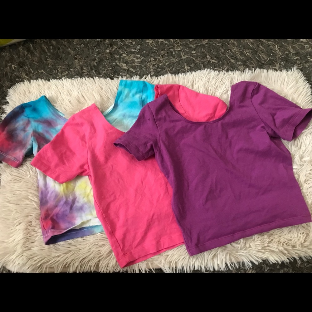 Three American apparel crop tops